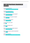 DAT 102 Final Exam: Questions & Answers: Latest Updated A+ Score