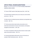 APCO FINAL EXAM QUESTIONS Modules 1, 2, 3, 4, 5, 6, 7, 8, 9, 10, 11, 12, 13 and 14 (if adding, PLEASE ADD IN NUMERICAL MODULE ORDER) 2023