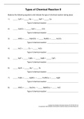 types-of-chemical-reaction with answer key