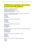 ASVAB Science questions and answers sores 30 out of 30| graded A+