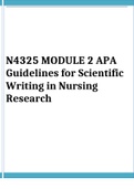 N4325 MODULE 2 APA Guidelines for Scientific Writing in Nursing Research