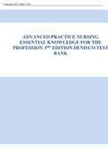 Advanced Practice Nursing: Essential Knowledge for the Profession 3rd Edition Denisco Test Bank (Chapter 1-30)