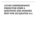 ATI RN COMPREHENSIVE  PREDICTOR FORM A QUESTIONS AND ANSWERS  BEST FOR 2023(RATED A+)