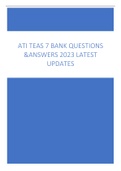 ATI TEAS 7 BANK QUESTIONS  &ANSWERS 2023 LATEST  UPDATES