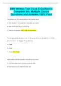 DMV Written Test Class C-California-Complete Set- Multiple Choice Questions and Answers 100% Pass