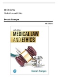 Test Bank - Medical Law and Ethics, 6th Edition (Fremgen, 2020), Chapter 1-14 | All Chapters