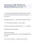 Florida Laws & Rules Chiropractic Board 2023 Actual Test Chiropractic LAWS, RULES, and REGULATIONS (focus on the ****)  ( A+ GRADED 100% VERIFIED)