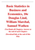 Basic Statistics in Business and Economics, 10e Douglas Lind, William Marchal, Samuel Wathen (Test Bank)