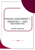 FUR2601 ASSIGNMENT 1 SEMESTER 1 - 2023 (785750)