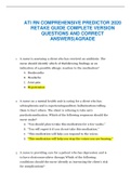  ATI RN COMPREHENSIVE PREDICTOR 2020  RETAKE GUIDE COMPLETE VERSION QUESTIONS AND CORRECT ANSWERS|AGRADE