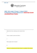 UNV 104 week 3 Exam 1 latest 2023 Critiquing a Thesis Statement VERIFIED EXAM (GUARANTEED PASS)