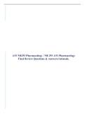 ATI NR293 Pharmacology / NR 293 ATI Pharmacology Final Review Questions & Answers/rationale.