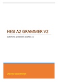 HESI A2 GRAMMER V2 - QUESTIONS & ANSWERS (SCORED A+) UPDATED 2023 VERSION