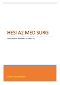 HESI A2 MED SURG - QUESTIONS & ANSWERS (SCORED A+) UPDATED 2023 VERSION