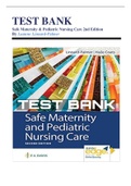 Test Bank Safe Maternity & Pediatric Nursing Care Second Edition by Luanne Linnard-Palmer Chapter 1-38|Complete Guide A+