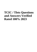 TCIC / Tlets Questions and Answers Verified Rated 100% 2023