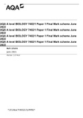 AQA A level BIOLOGY 7402/1 Paper 1 Final Mark scheme June 2021