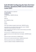 CLN 251/252 Configuring the Epic End User Clinical / Questions With Correct Answers Latest 2023.