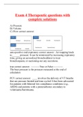 Exam 4 Therapeutic questions with complete solutions