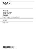 AQA Alevel Chemistry Paper 1 2022 Mark Scheme