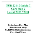 NUR 2214 Module 7 Care map 2 Complete Answers 100% Correct (Latest 2023) TEST BANK