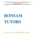 FAC3764 ASSIGNMENT 1  SEMESTER 1  2023: This doc contains answered solutions and elaborations of question tackling:  Clearly answered: contact 0813812880