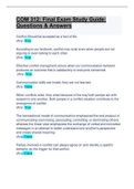 COM 312 Test 1: COM 312 Test 2:COM 312 Final Exam Study Guide: COM 312 Exam 1:COM 312 Midterm: COM 312 Exam 3:COM 312 Quiz 4:COM 312 Quiz 5: Com 312 Exam: COM 312 Test 1 Study Guide: Questions & Answers