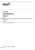 A-level MATHEMATICS 7357/1 Paper 1 Mark scheme June 2022