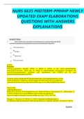 ALL EXAMS FOR PMHNP Exam Questions And Correct Detailed Answered 100% Verified A+ Graded