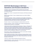 NYSTCE Multi-Subject CST ELA Questions and Answers (Graded A)