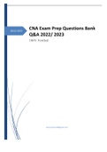  CNA Exam Prep Questions Bank Q&A 2022/ 2023 100% Verified | Scroll down for answers