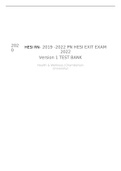 HESI EXIT EXAM 2022 Version 1 TEST BANK