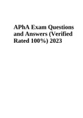 APhA Exam Questions and Answers | Verified Rated A+ 2023