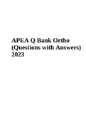 APEA Q Bank Ortho | Questions with Answers 2023 | Rated A+