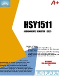 HSY1511 Assignment 2 Semester 1 2023