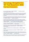 Sociology Straighterline 101 Test Questions With Correct Answers 