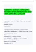 Fresenius Virtual Learning PCT New Hire Exam NEW Review 2023 100% CORRECT LIBERTY