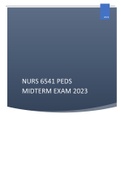 NURS 6541 PEDS MIDTERM EXAM 2023