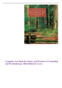 Complete Test Bank for Theory and Practice of Counseling and Psychotherapy 10th Edition by Corey