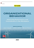 Test Bank for Organizational Behavior;Improving Performance and Commitment in the Workplace 8th Edition by Jason Colquitt,Jeffrey LePine & Michael Wessen. ALL Chapters[1-16] Included & Updated |Questions & Answers|