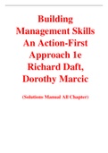 Building Management Skills An Action-First Approach 1e Richard Daft, Dorothy Marcic (Solution Manual)