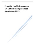 Essential Health Assessment  1st Edition Thompson Test  Bank 