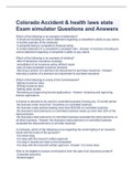 Colorado Accident & health laws state Exam simulator Questions and Answers