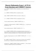 Discrete Mathematics Exam 1 ACTUAL  Exam Questions and CORRECT Answers