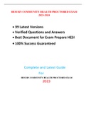 HESI RN COMMUNITY HEALTH PROCTORED EXAM (NEW 2023,39 EXAM SETS) / COMMUNITY HEALTH HESI RN PROCTORED EXAM (NEW,39 EXAM SETS) / COMMUNITY HEALTH PROCTORED HESI RN EXAM:100% CORRECT & VERIFIED