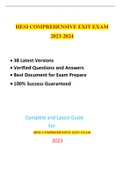 HESI COMPREHENSIVE EXIT EXAM (NEW 2023,38 EXAM SETS) / COMPREHENSIVE EXIT HESI EXAM (NEW ,38 EXAM SETS) / HESI COMPREHENSIVE EXIT PROCTORED EXAM :100% CORRECT & VERIFIED