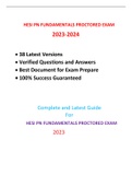 HESI PN FUNDAMENTALS PROCTORED EXAM (NEW 2023,38 EXAM SETS) / FUNDAMENTALS PN PROCTORED HESI EXAM (NEW 2023,38 EXAM SETS) / PN FUNDAMENTALS HESI PROCTORED EXAM :100% CORRECT & VERIFIED