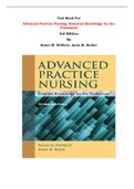 Test Bank For Advanced Practice Nursing: Essential Knowledge for the Profession  3rd Edition By Susan M. DeNisco, Anne M. Barker |All Chapters, Complete Q & A, Latest|