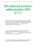 RN maternal newborn online practice 2019 A****