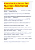 Pesticide Applicator Test Questions With Correct Answers 